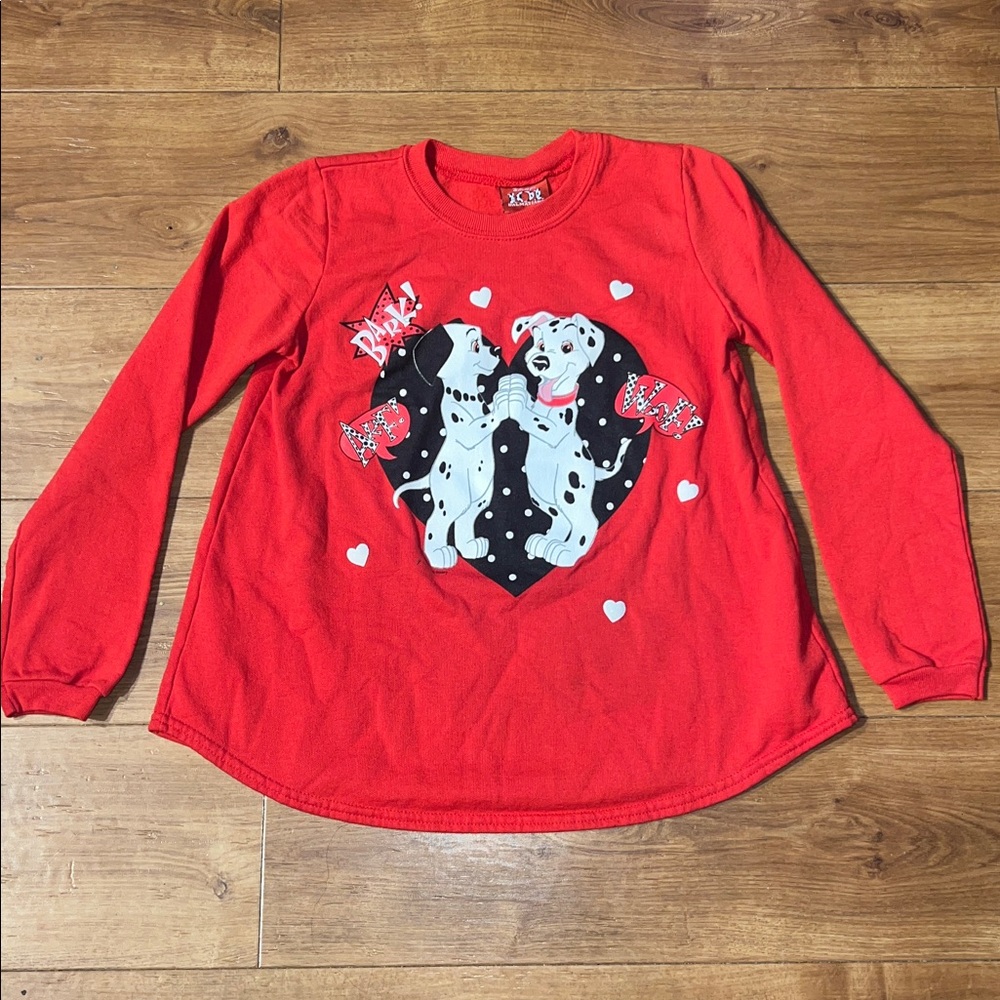 Vintage 101 Dalmatians Red Hearts Sweater